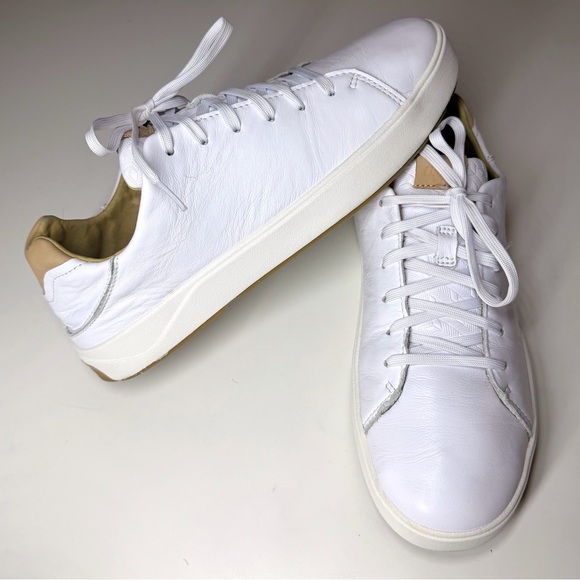 OLUKAI Men’s Lae‘ahi Li ‘Ili Convertible Leather Sneakers White Size- 9 - Picture 3 of 9